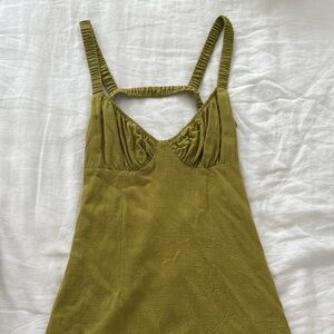 Mahina Olive Green Sleeveless Dress